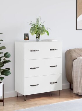 VidaXL Dressoir 69,5x34x90 cm bewerkt hout wit