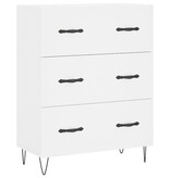 VidaXL Dressoir 69,5x34x90 cm bewerkt hout wit