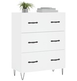 VidaXL Dressoir 69,5x34x90 cm bewerkt hout wit