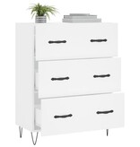 VidaXL Dressoir 69,5x34x90 cm bewerkt hout wit