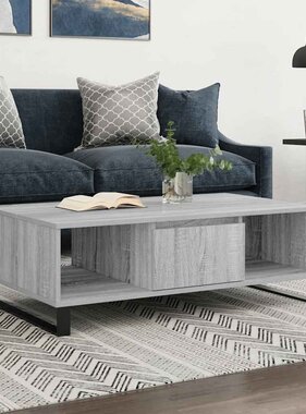 VidaXL Salontafel 104x60x35 cm bewerkt hout grijs sonoma