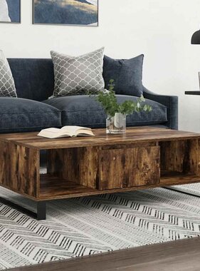 VidaXL Salontafel 104x60x35 cm bewerkt hout gerookt eikenkleurig