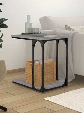 VidaXL Bijzettafel 50x35x52 cm bewerkt hout grijs sonoma eikenkleur