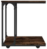 VidaXL Bijzettafel met wieltjes 50x35x55,5 cm hout gerookt eikenkleur