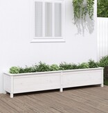 VidaXL Plantenbak verhoogd 199,5x40x39 cm massief grenenhout wit