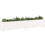 VidaXL Plantenbak verhoogd 199,5x40x39 cm massief grenenhout wit