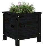 VidaXL Plantenbak 40x40x39 cm massief grenenhout zwart