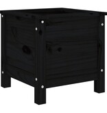 VidaXL Plantenbak 40x40x39 cm massief grenenhout zwart