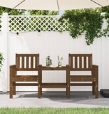 VidaXL Tuinbank met tafel 2-zits massief grenenhout honingbruin