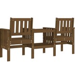 VidaXL Tuinbank met tafel 2-zits massief grenenhout honingbruin