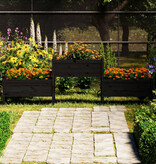 VidaXL Plantenbak 245,5x44x75 cm massief grenenhout zwart