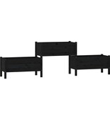 VidaXL Plantenbak 245,5x44x75 cm massief grenenhout zwart