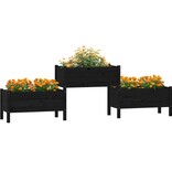 VidaXL Plantenbak 245,5x44x75 cm massief grenenhout zwart