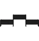 VidaXL Plantenbak 245,5x44x75 cm massief grenenhout zwart