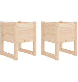 VidaXL Plantenbakken 2 st 40x40x52,5 cm massief grenenhout