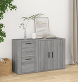 VidaXL Dressoir 100x33x59,5 cm bewerkt hout grijs sonoma eikenkleurig