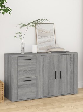 VidaXL Dressoir 100x33x59,5 cm bewerkt hout grijs sonoma eikenkleurig