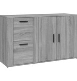 VidaXL Dressoir 100x33x59,5 cm bewerkt hout grijs sonoma eikenkleurig