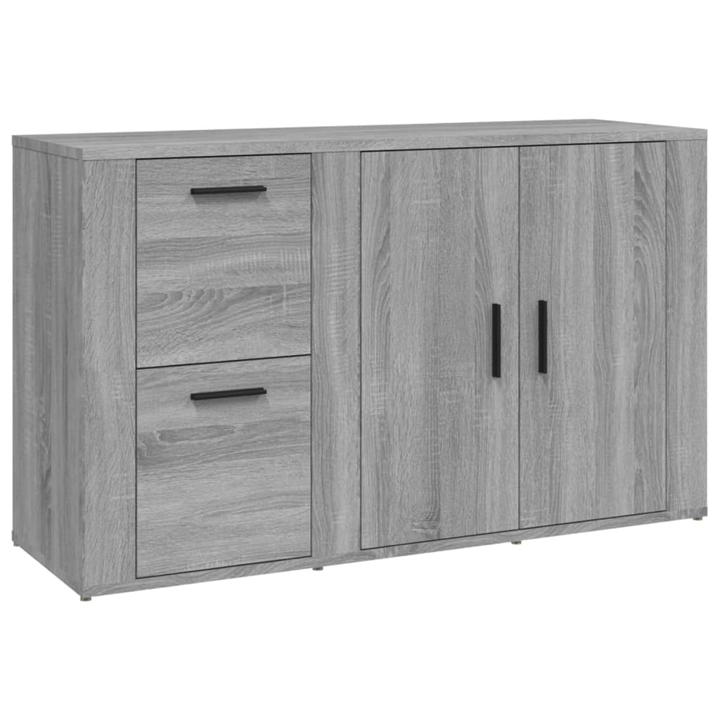 VidaXL Dressoir 100x33x59,5 cm bewerkt hout grijs sonoma eikenkleurig