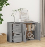VidaXL Dressoir 100x33x59,5 cm bewerkt hout grijs sonoma eikenkleurig