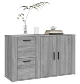 VidaXL Dressoir 100x33x59,5 cm bewerkt hout grijs sonoma eikenkleurig