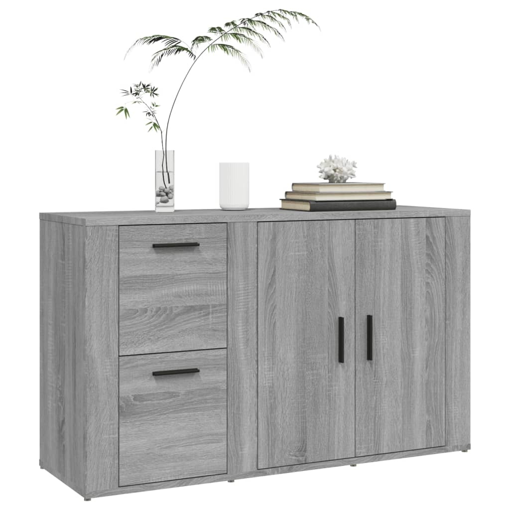 VidaXL Dressoir 100x33x59,5 cm bewerkt hout grijs sonoma eikenkleurig