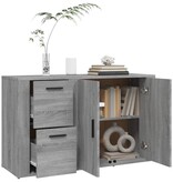 VidaXL Dressoir 100x33x59,5 cm bewerkt hout grijs sonoma eikenkleurig
