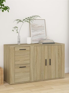 VidaXL Dressoir 100x33x59,5 cm bewerkt hout sonoma eikenkleurig
