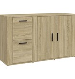 VidaXL Dressoir 100x33x59,5 cm bewerkt hout sonoma eikenkleurig