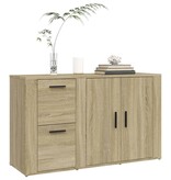 VidaXL Dressoir 100x33x59,5 cm bewerkt hout sonoma eikenkleurig