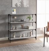 VidaXL Boekenkast 100x33x100 cm hout en staal grijs sonoma eikenkleur