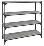 VidaXL Boekenkast 100x33x100 cm hout en staal grijs sonoma eikenkleur