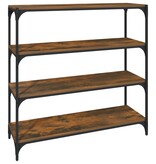 VidaXL Boekenkast 100x33x100 cm bewerkt hout en staal gerookt eiken