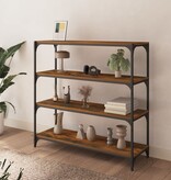 VidaXL Boekenkast 100x33x100 cm bewerkt hout en staal gerookt eiken
