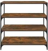 VidaXL Boekenkast 100x33x100 cm bewerkt hout en staal gerookt eiken