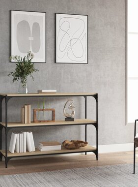 VidaXL Boekenkast 100x33x70,5 cm bewerkt hout en staal sonoma eiken