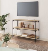 VidaXL Boekenkast 100x33x70,5 cm bewerkt hout en staal sonoma eiken