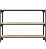 VidaXL Boekenkast 100x33x70,5 cm bewerkt hout en staal sonoma eiken