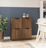 VidaXL Dressoirs 2 st 30x30x70 cm bewerkt hout bruin eikenkleur