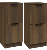 VidaXL Dressoirs 2 st 30x30x70 cm bewerkt hout bruin eikenkleur