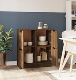 VidaXL Dressoirs 2 st 30x30x70 cm bewerkt hout bruin eikenkleur