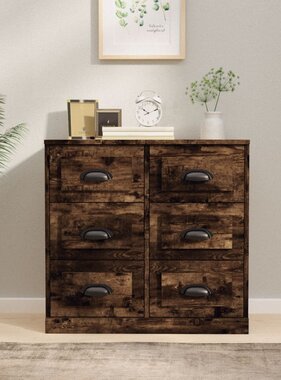 VidaXL Dressoir 70x35,5x67,5 cm bewerkt hout gerookt eikenkleurig
