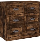 VidaXL Dressoir 70x35,5x67,5 cm bewerkt hout gerookt eikenkleurig