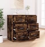 VidaXL Dressoir 70x35,5x67,5 cm bewerkt hout gerookt eikenkleurig