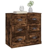 VidaXL Dressoir 70x35,5x67,5 cm bewerkt hout gerookt eikenkleurig