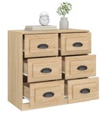 VidaXL Dressoir 70x35,5x67,5 cm bewerkt hout sonoma eikenkleurig
