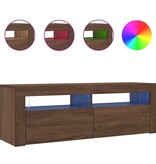 VidaXL Tv-meubel met LED-verlichting 120x35x40 cm bruin eikenkleur