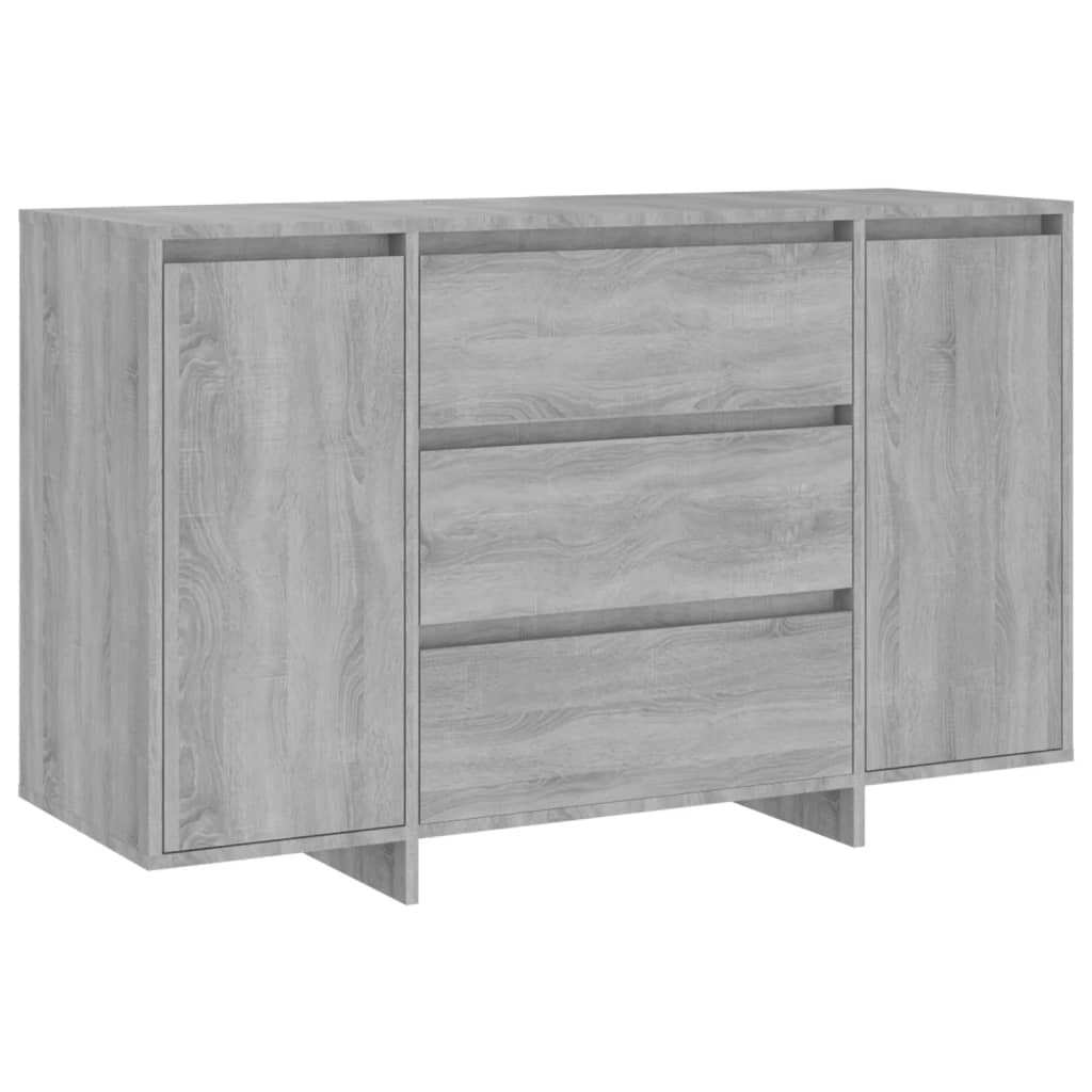 VidaXL Dressoir met 3 lades 120x41x75 cm bewerkt hout grijs sonoma