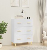 VidaXL Dressoir 70x34x90 cm bewerkt hout hoogglans wit