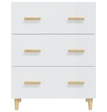 VidaXL Dressoir 70x34x90 cm bewerkt hout hoogglans wit
